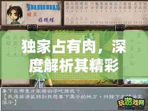 独家占有肉,深度解析其精彩章节