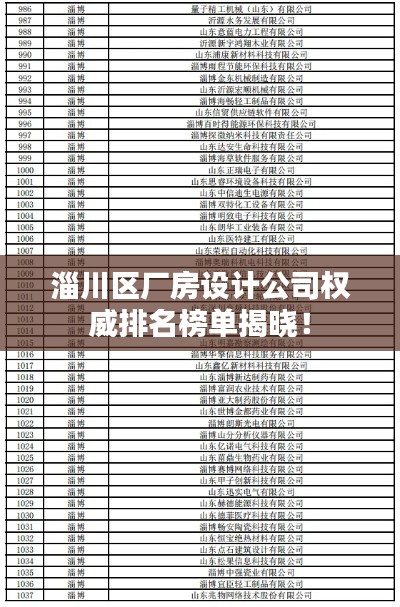 淄川区厂房设计公司权威排名榜单揭晓！